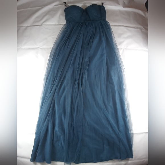 Jenny Yoo Teal One-Shoulder Maxi Dress - Picture 4 of 11